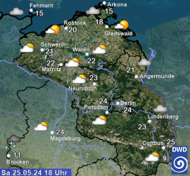 Aktuelles Wetter in Mecklenburg-Vorpommern, Berlin und Brandenburg