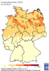 aktueller Grasland-Feuerindex, heute + 2 Tage