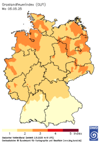 aktueller Grasland-Feuerindex, heute + 3 Tage